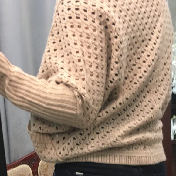 Dolman Batwing Sleeve Crochet & Knit Cardigan NWOT - Picture 5 of 16